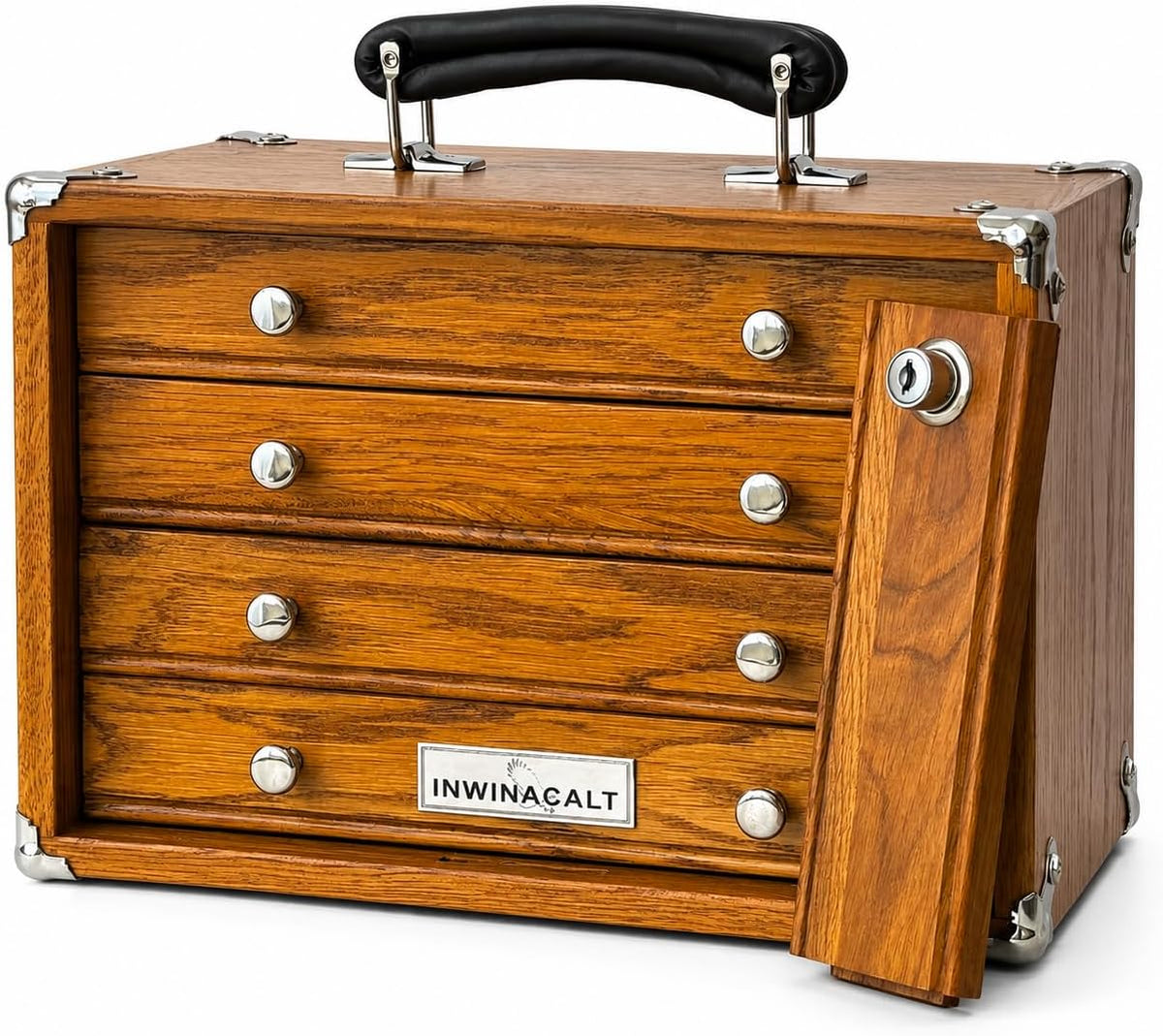 heritage 4-drawer desktop tool box, lock & felt, main product view