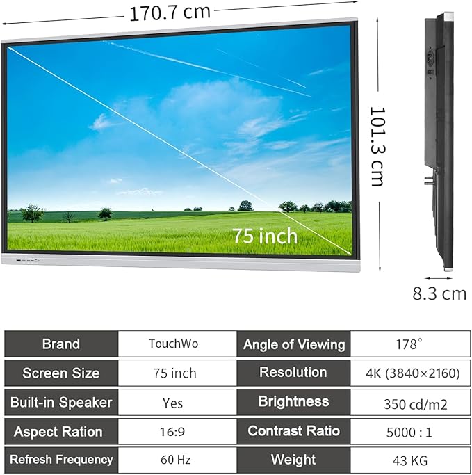 TouchWo 75" Touchscreen Monitor Smart Board, 4K Interactive Presentation - Image 7