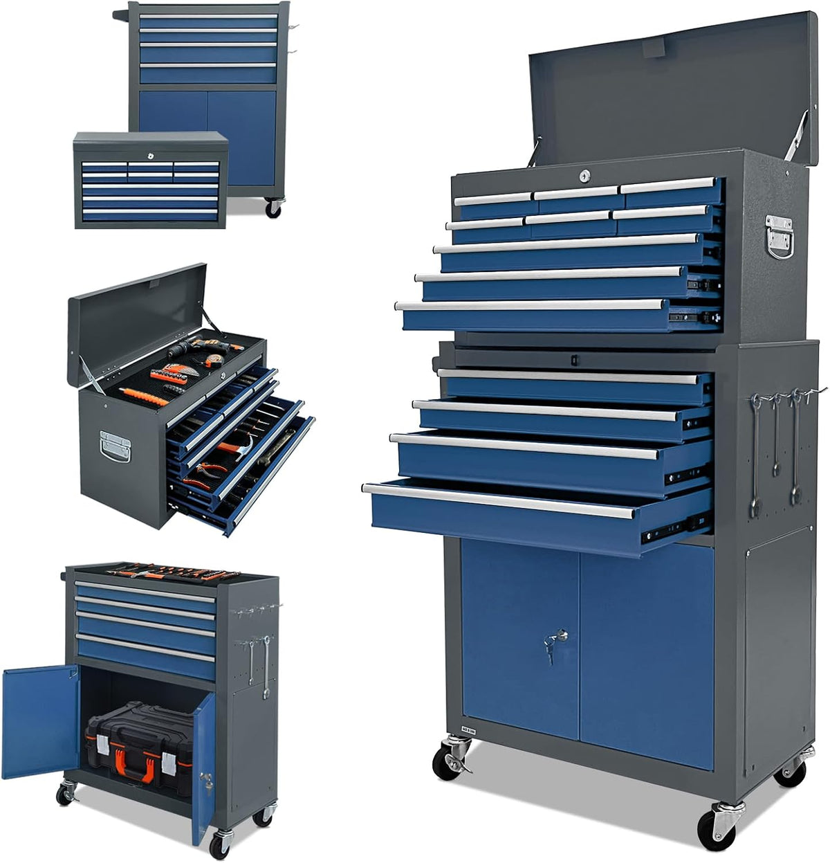 13-drawer tool chest with double door and wheels, main product view