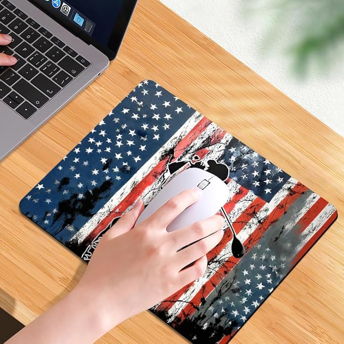 Golf Flag Square Mouse pad, Waterproof, Anti Slip Rubber Base, Computer Mouse - Image 7