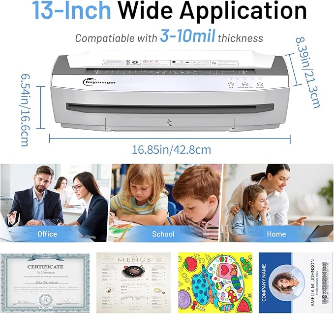 Buyounger 3-10 Mil Laminator Machine, 4-Roller Commercial Laminator Machine - Image 9