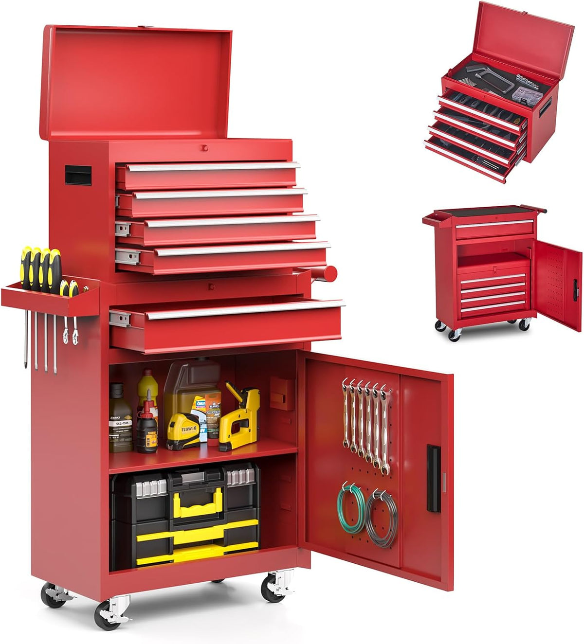 airwire 5-drawer rolling tool chest red, main product view