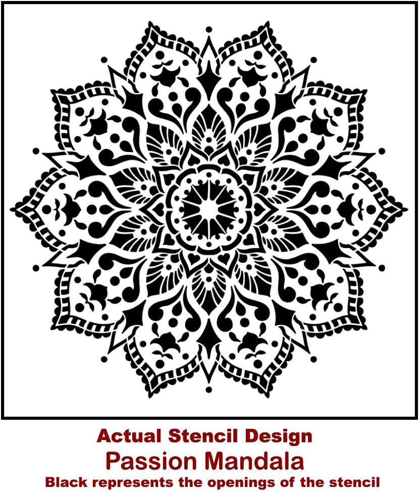 Passion Mandala Stencil for Walls – Wall Stencil Mandala – Reusable Stencil Better Than Mandala Decal – Laser Cut Mandala Template for Painting – Mandala Painting Stencil for Easy décor (30")