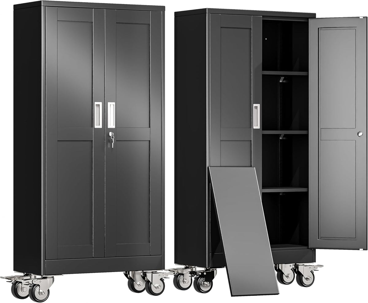 erosoei 61" h metal garage storage cabinet, rolling, main product view