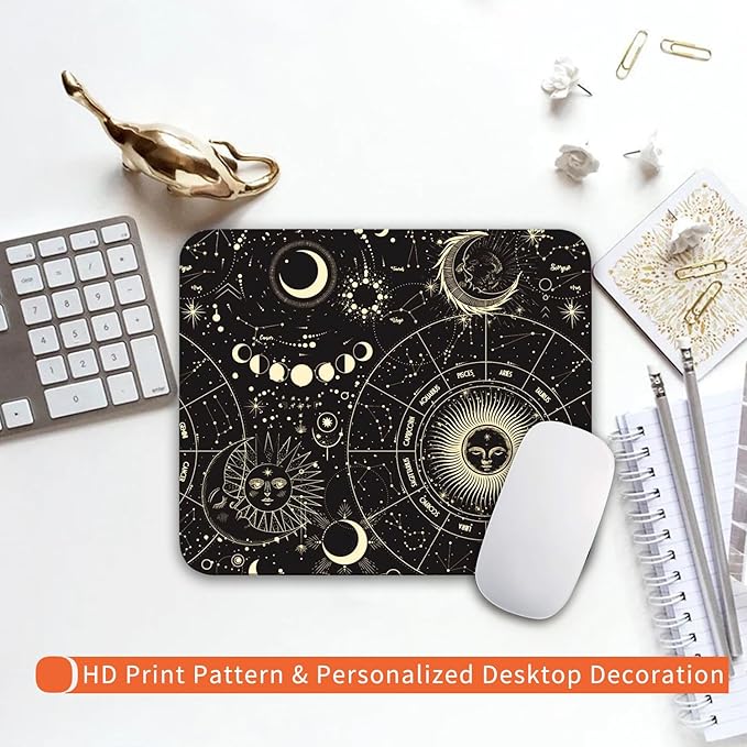 Armanza Square Mouse Pad Moon Sun, Personalized Premium-Textured Custom Mouse - Image 6
