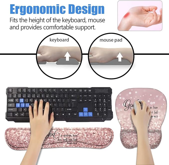 Ergonomic Mouse Pad Wrist Support and Keyboard Wrist Rest Set - Image 7