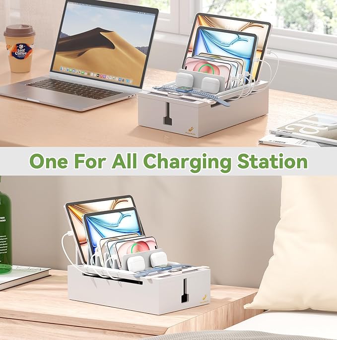 Pezin & Hulin Bamboo Charging Station, Electronic Devices Organizer - Image 8