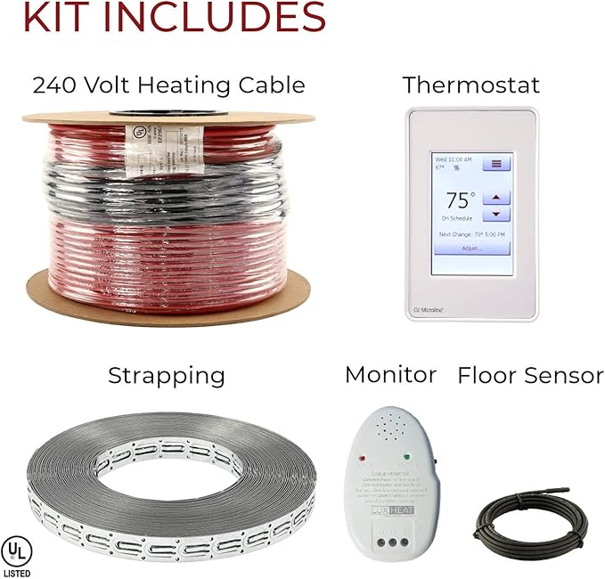 LuxHeat 40sqft Floor Heating Cable Kit - 240v Electric Heating Floor System - - Image 9