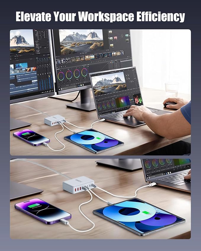USB C Charger Block 440W Charging Station Hub, 8 Port GaN III Fast Charging - Image 7