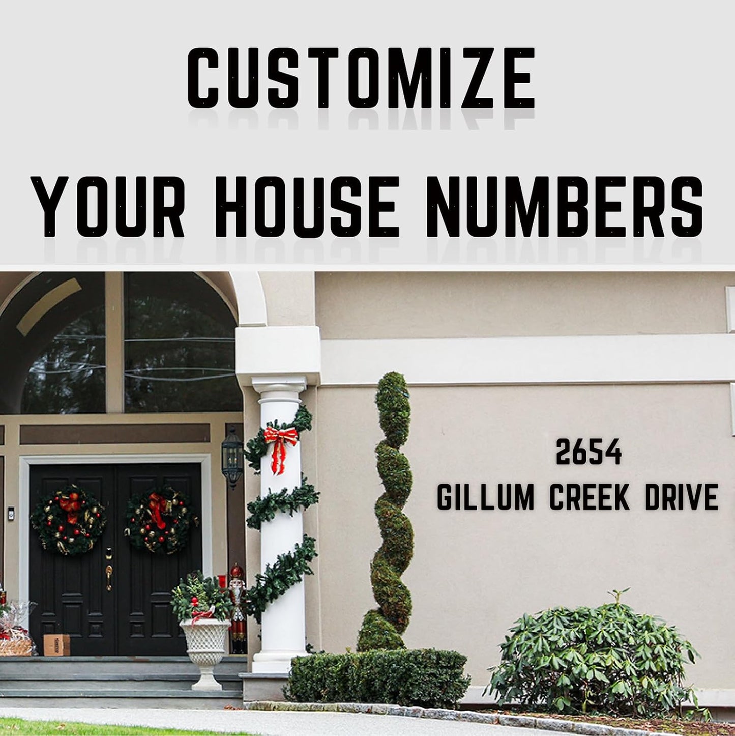 12 Inch 3 PCS Custom Large House Numbers, Modern House Address Number Letters, Metal Door Number, Large Black Address Letters Numbers for Home Street Apartment Outside