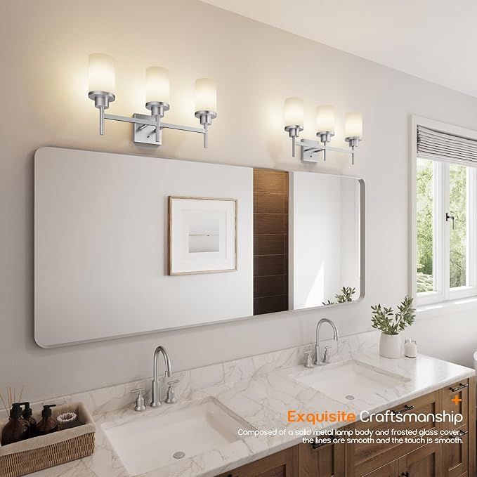 AONEON Bathrom Light Fixtures Brushed Nickel 3-Light - Image 8