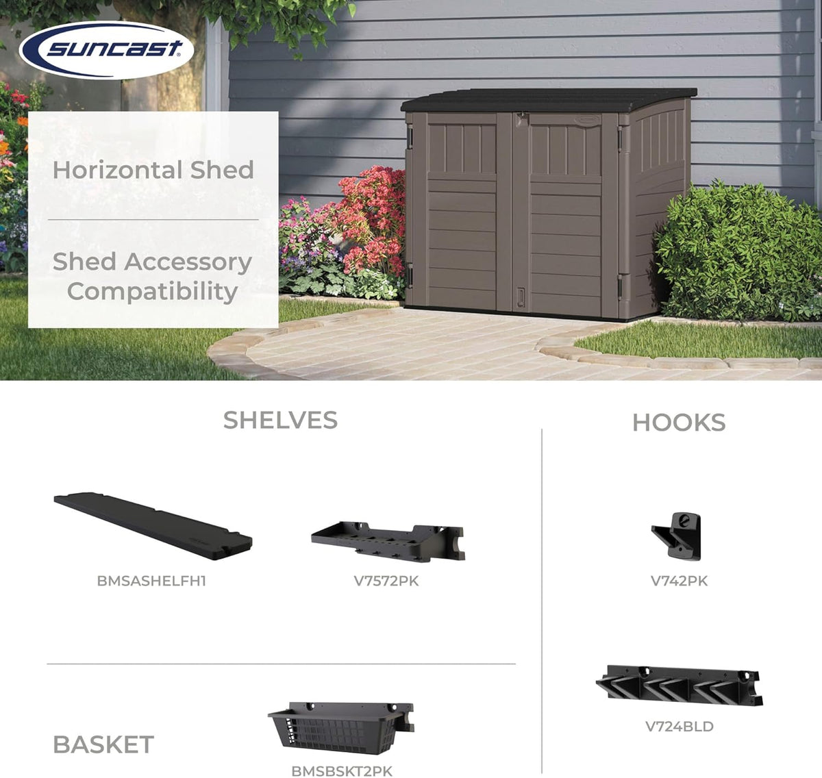suncast 5.9 ft. x 3.7 ft horizontal stow-away on a desk or shelf
