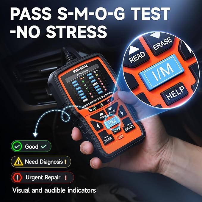Upgraded of NT301, 2-in-1 FOXWELL NT301 Plus OBD2 Scanner Car Battery Tester - Image 8