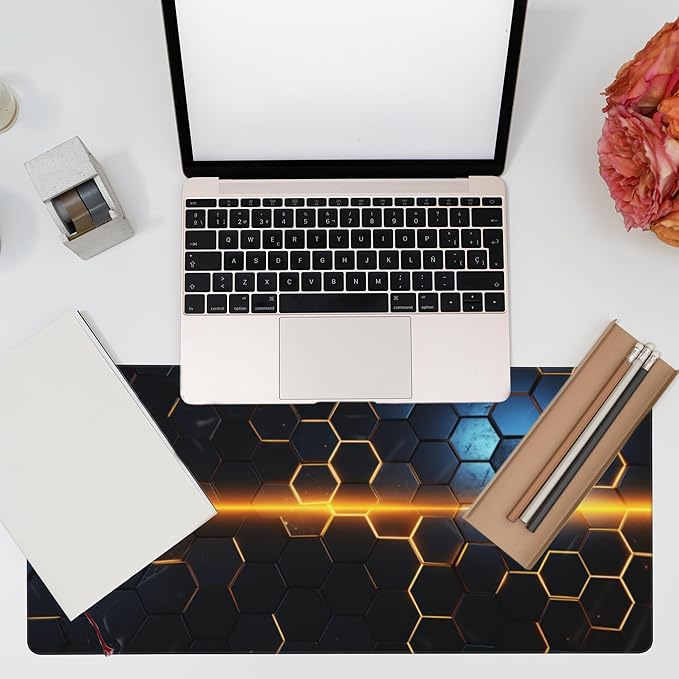 Eflxamz Large Gaming Mouse Pad, Honeycomb Technology Desk Pad, Extended - Image 7