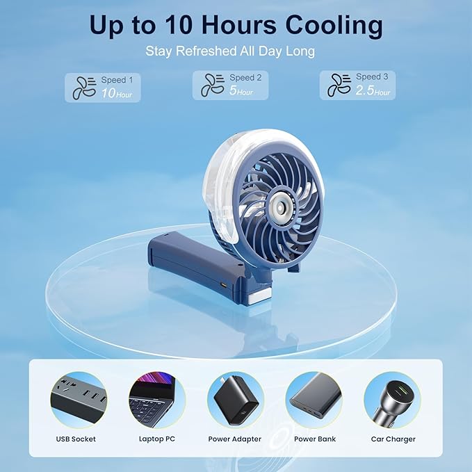 HandFan Upgraded Portable Handheld Misting Fan, Rechargeable Personal Mister Fan - Image 9