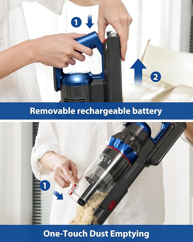 XenonLab Cordless Vacuum Cleaner, 75Mins/55KPa/650W Self-Standing Stick Vacuum - Image 9