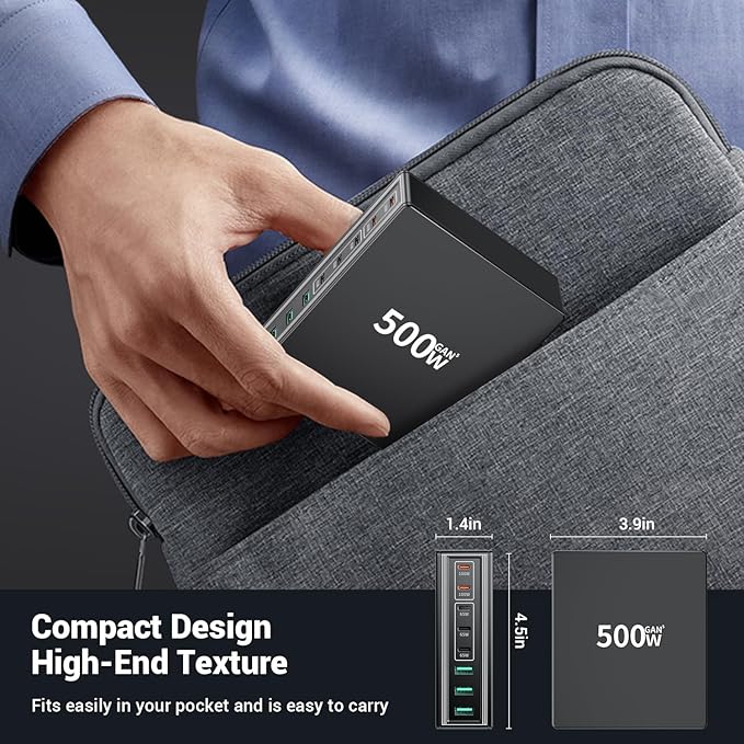 500W USB C Charger Block: 8-Port GaN Charging Station Hub - Image 7