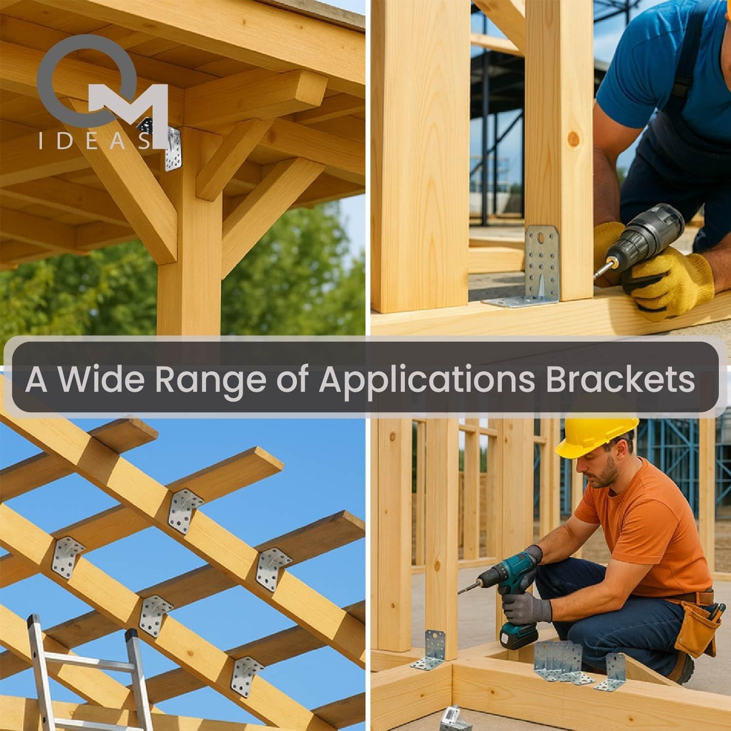 10 Pack Angle Brackets (1.97" x 1.97" x 1.38") Heavy Duty Corner Sleeper Bracket with Beading Timber Wood Metal Joining Fixing L Galvanised Steel Sheet Connector