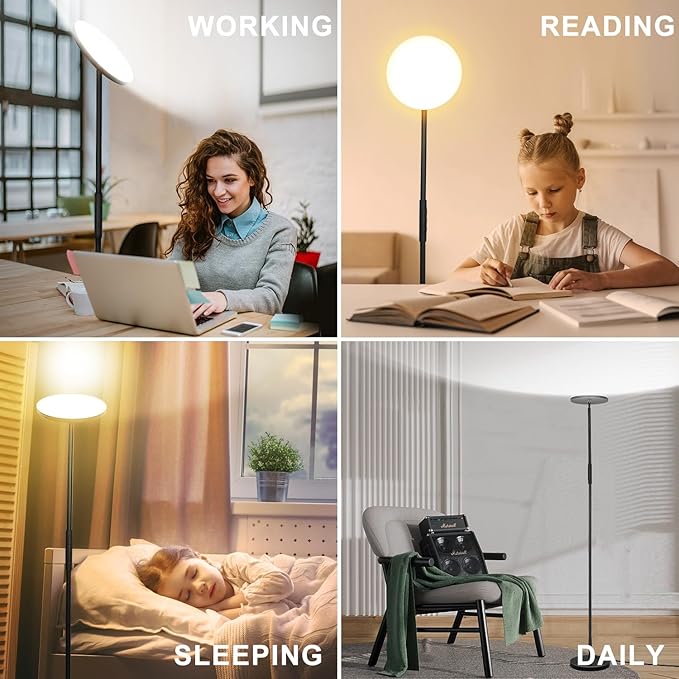 marctronic Upgraded Torchiere Floor Lamp, 36W 3600LM Super Bright LED Floor Lamp - Image 6