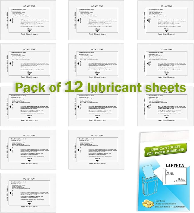 laffeya Paper Shredder Sharpening & Lubricant Sheets & Shredder Cleaning Sheets - Image 6