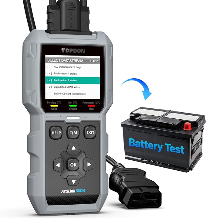 TOPDON AL500B OBD2 Scanner Battery Tester 2 in 1 Code Reader, Full OBDII - Image 9
