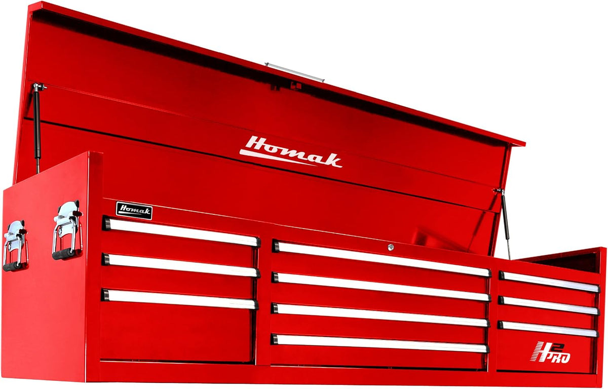 homak h2pro series 72-inch 10-drawer top chest, red, main product view