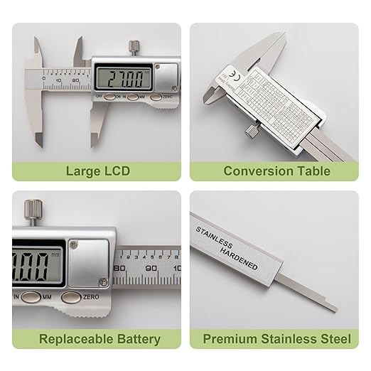 SCITOOLS All-Metal Small Digital Caliper 0-4" Mini Measuring Tool, Micrometer - Image 7