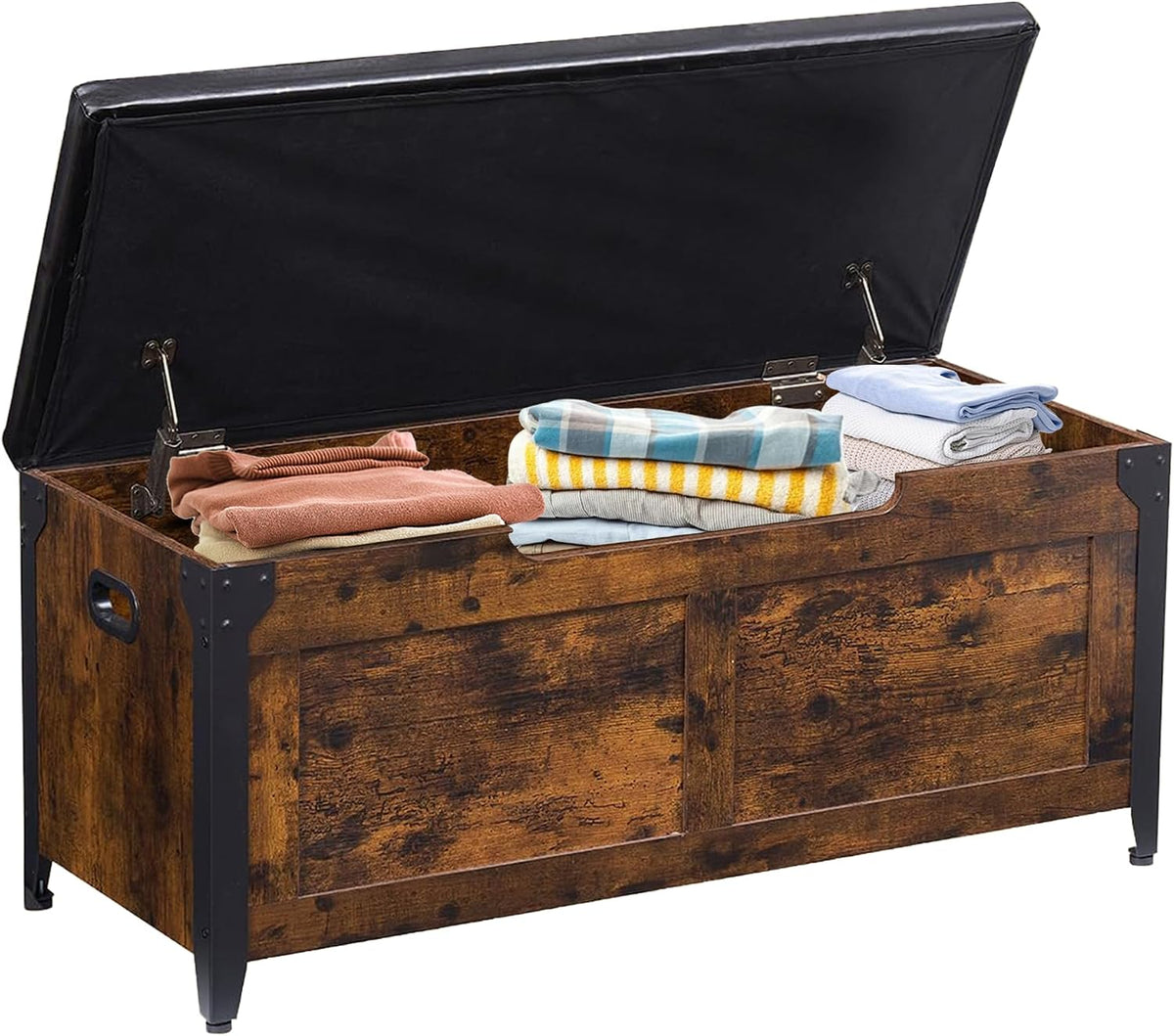 idealhouse 39.4" storage bench with 2 safety hinges, main product view