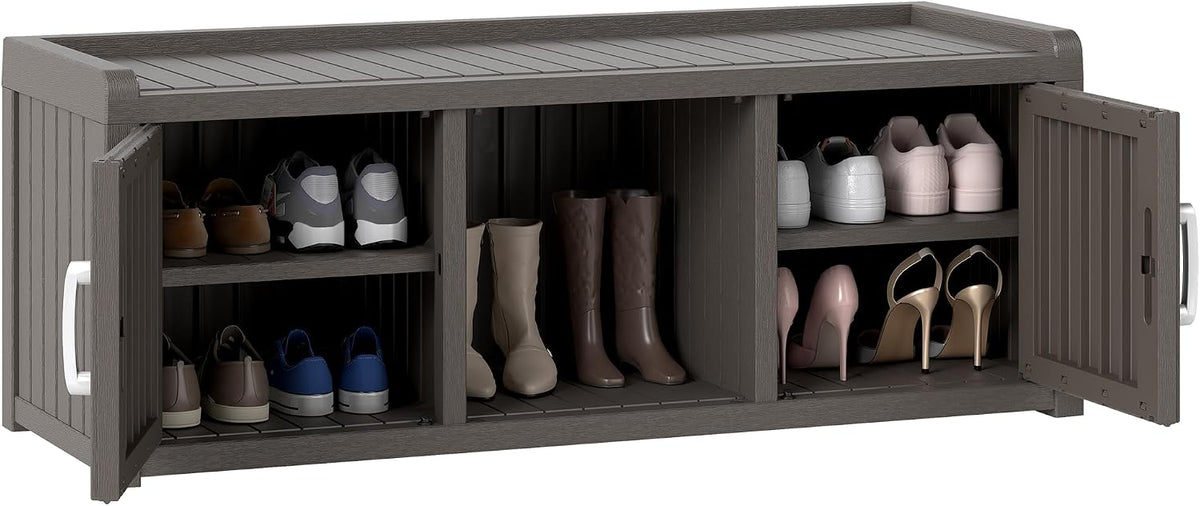 outdoor shoe bench with waterproof uv-resistant indoor resin, main product view