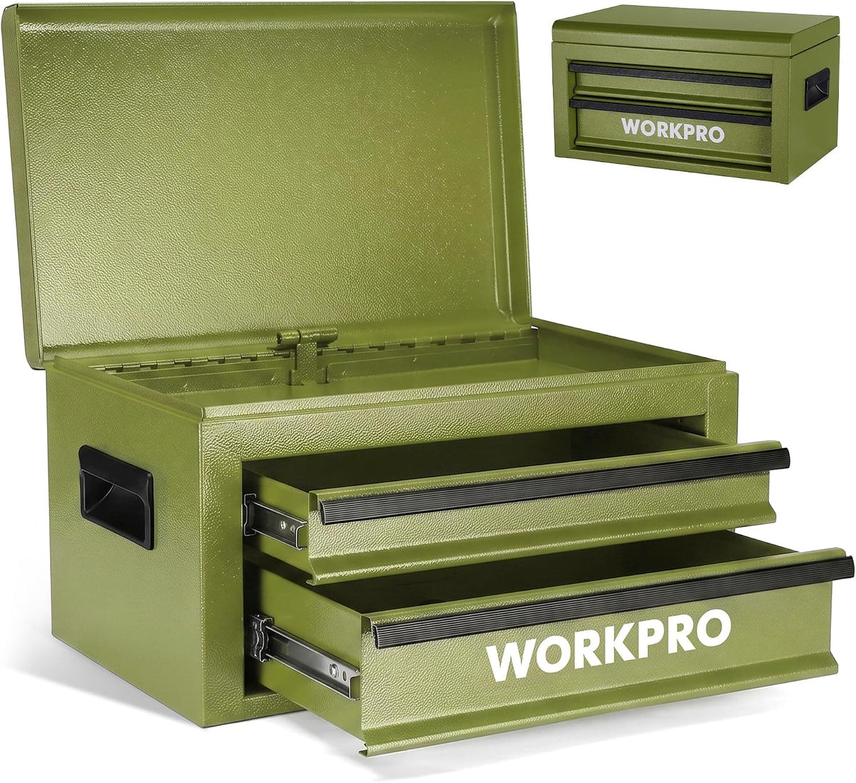 workpro 15-inch metal tool box with 2 drawers, main product view