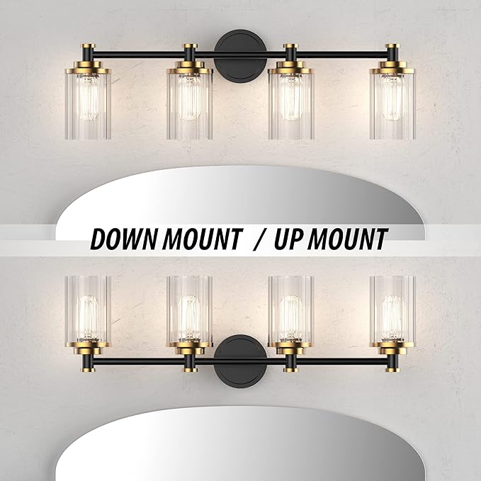 PHIXART Bathroom Lighting Fixtures Black and Gold Bathroom Vanity Light - Image 7