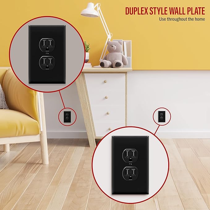 ENERLITES Mid-Size Duplex Receptacle Wall Plate, Electrical Outlet Covers - Image 7