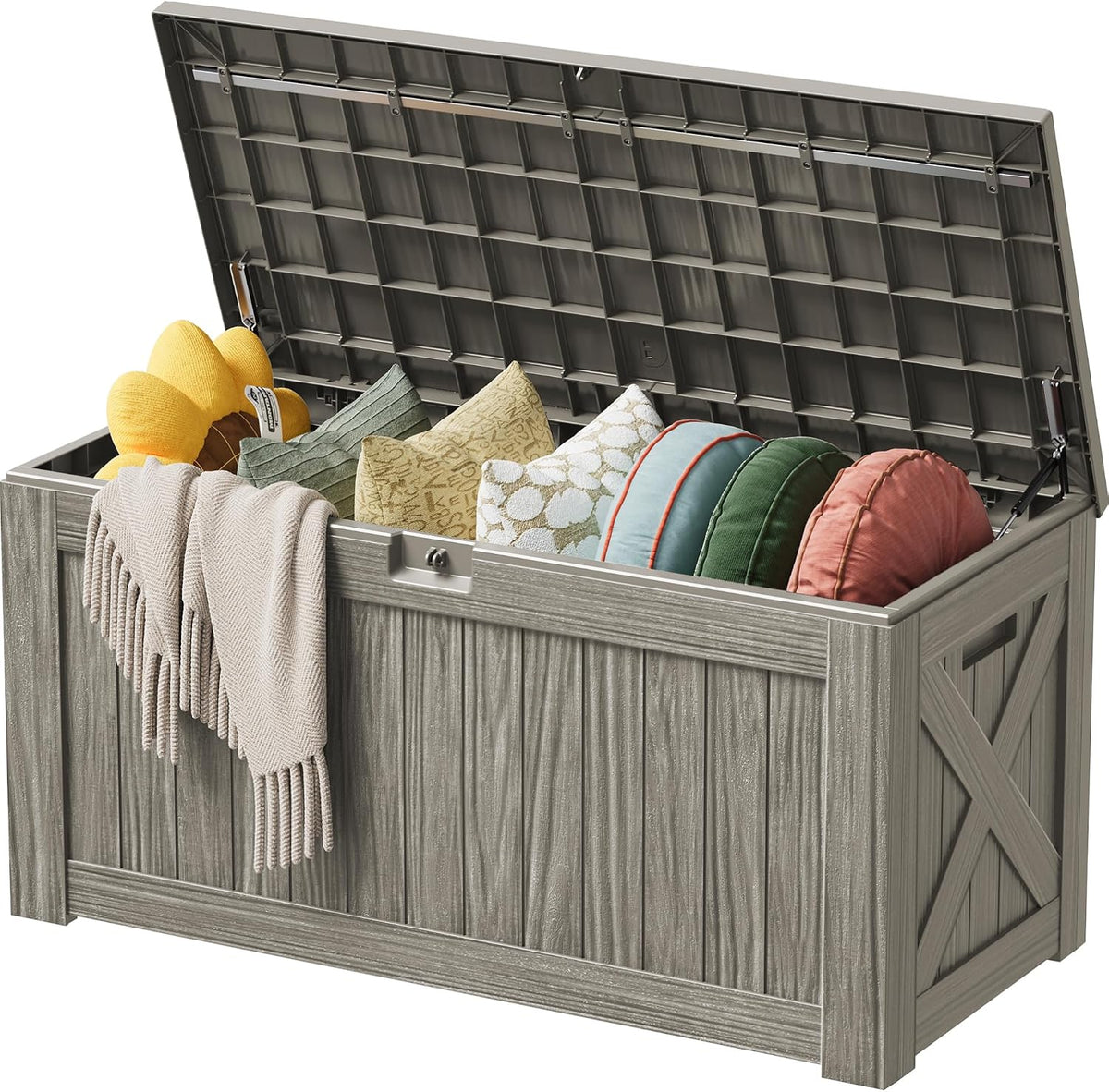 devoko 125 gallon outdoor storage box, waterproof resin, main product view