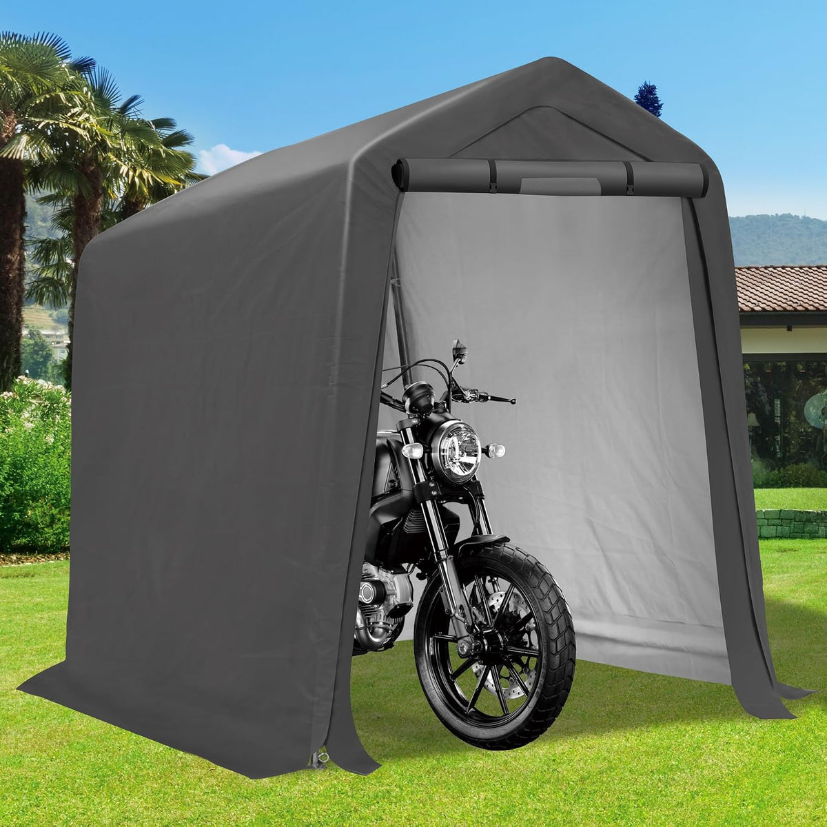 6x7 ft outdoor storage shelter heavy duty waterproof, main product view