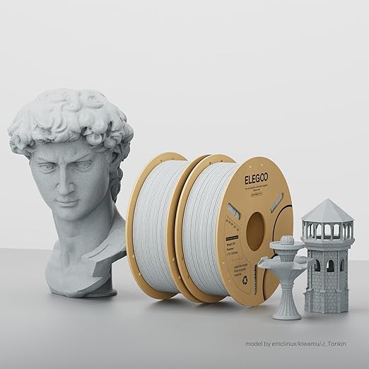 ELEGOO PLA Filament 1.75mm Marble Cement Gray 1KG, Rock Stone 3D Printer - Image 7