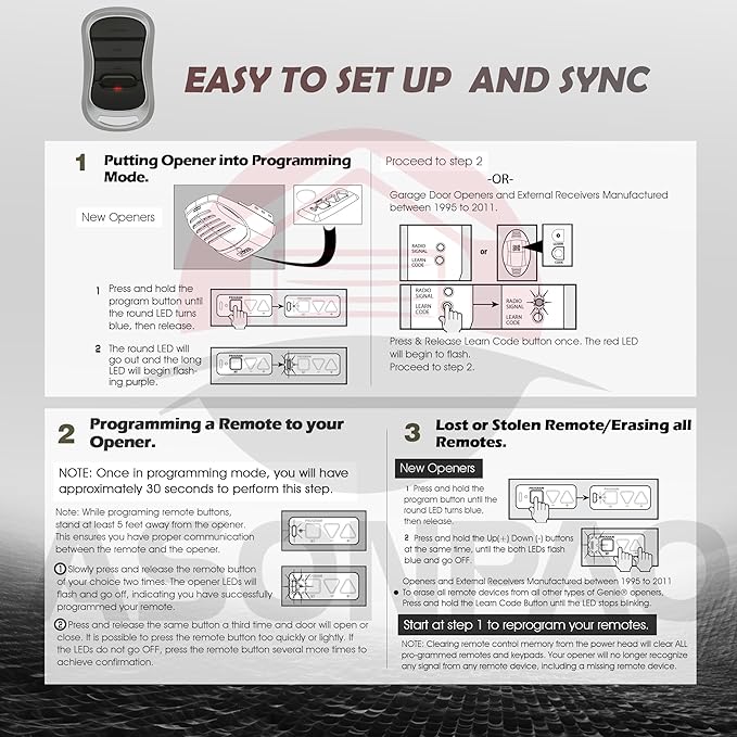 3 for Genie Garage Door Opener Remote G3T-A G3T-R G3T-BX - Image 9