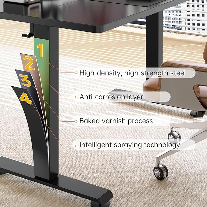 Veken 63 Inch Electric Standing Desk, Adjustable Height Office Desk - Image 7