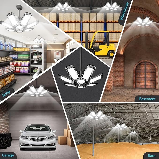 CHENGCHILIT LED Garage Light 8 Pack - 200w 20000LM 6500K Garage Lights Ceiling - Image 7