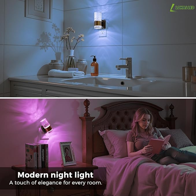 L LOHAS LED Night Light, Night Lights Plug into Wall, 2 Pack 10-Color RGB - Image 7