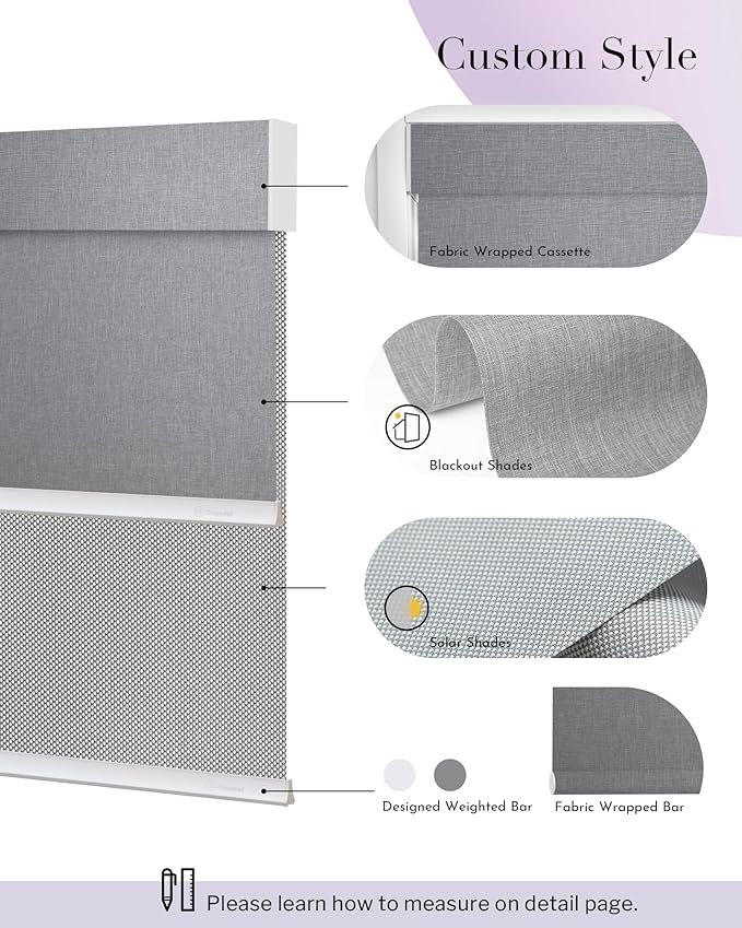 Graywind Motorized Dual Shades for Windows Smart Double Blinds Blackout and - Image 6