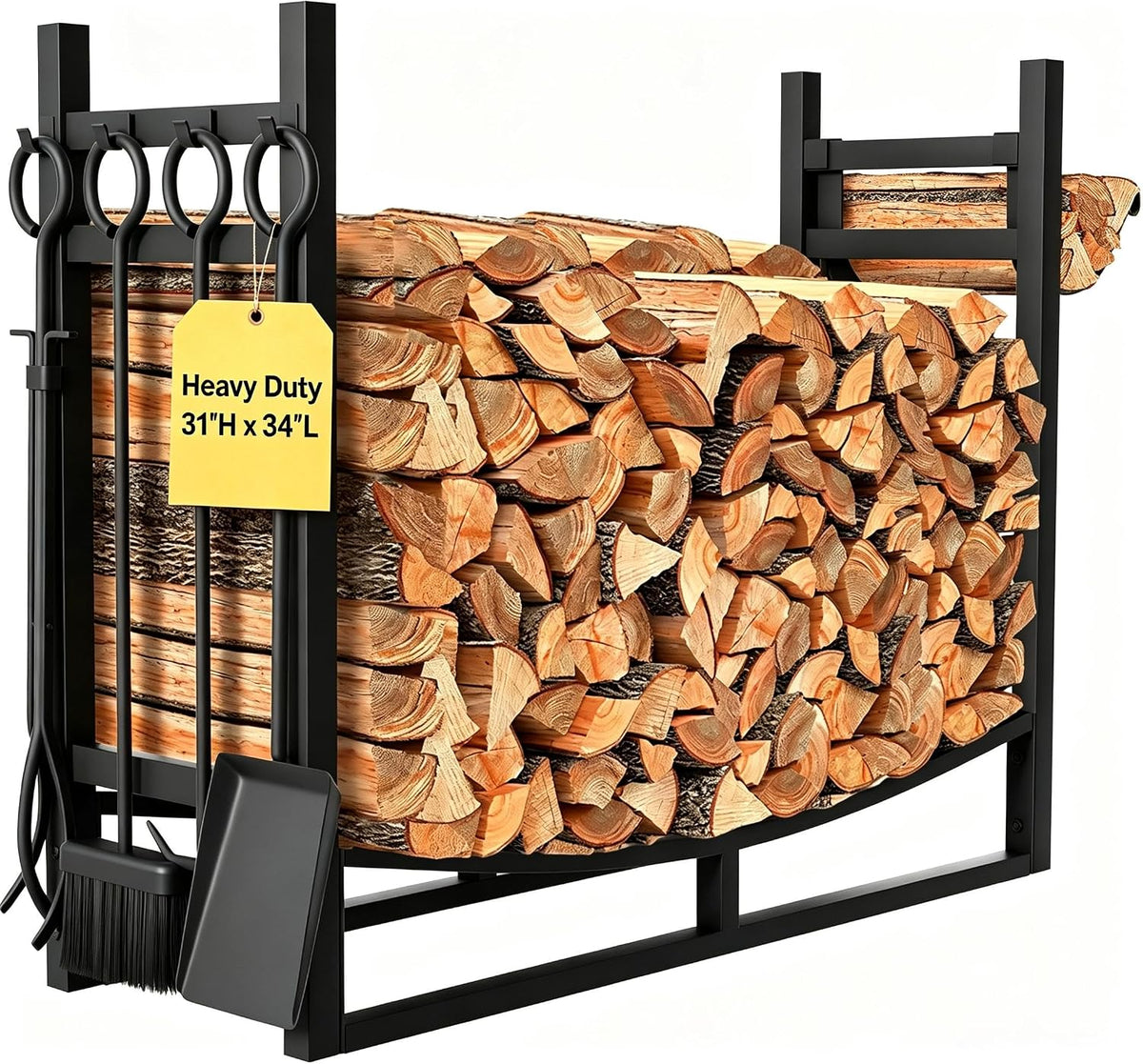 amagabeli garden & home 31in large firewood rack, main product view