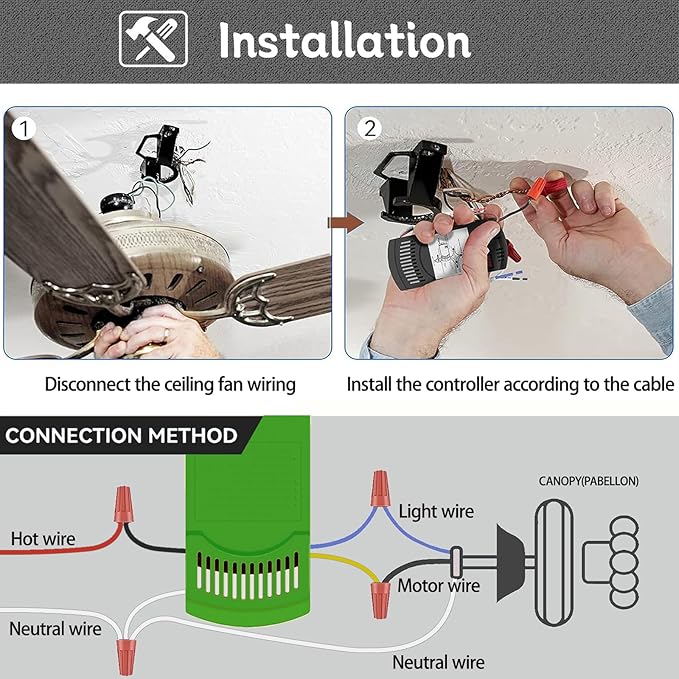 Ceiling Fan Remote Replacement Hunter 99770, Universal Ceiling Fan Remote - Image 6