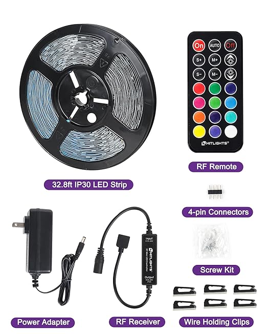 32.8ft LED Strip Lights, HitLights RGB 5050 Color Changing LED Light Kit Ultra - Image 8