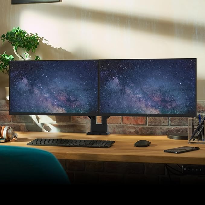 Pixio PS1D Wave Black Dual Monitor Arm Stand Desk Mount - Image 7