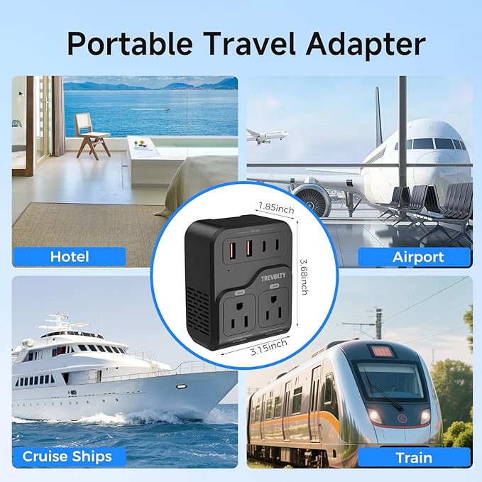 TREVOLTY 2000W Voltage Converter US to Europe, 220V to 110V Converter - Image 8
