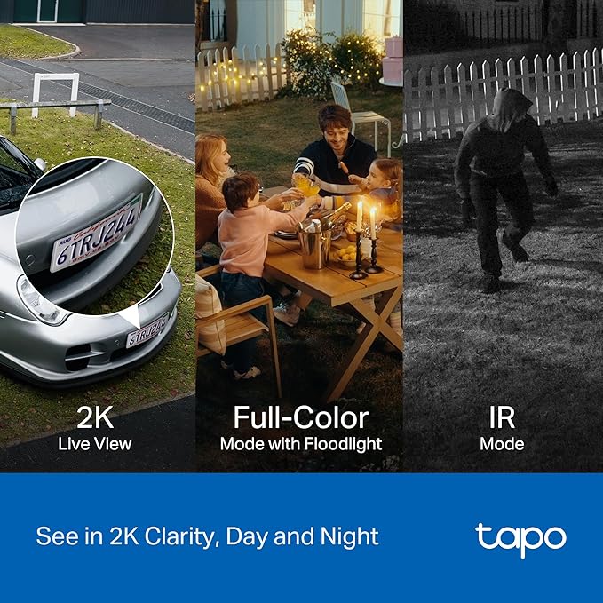Tapo 2K Dimmable Floodlight Security Camera Outdoor Wireless w/Solar Panel - Image 12