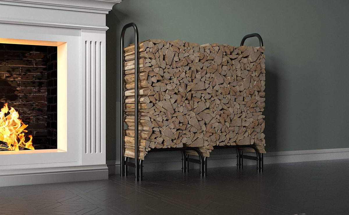 4ft firewood rack heavy duty indoor outdoor firewood, view 9