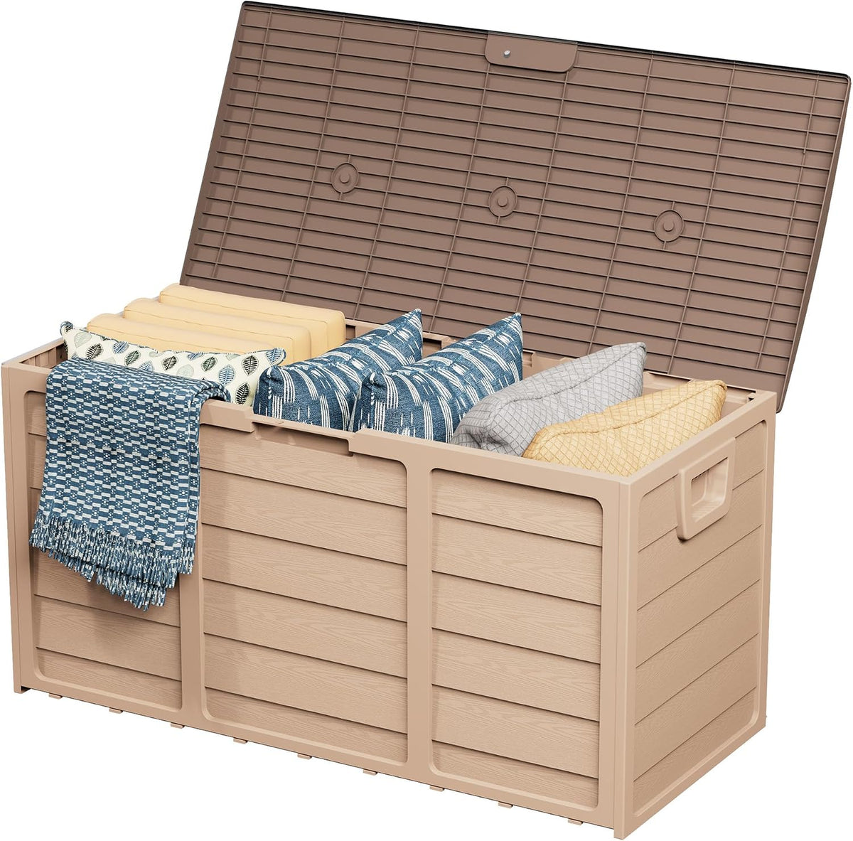 crownland outdoor 75 gallon storage deck box, weatherproof, main product view