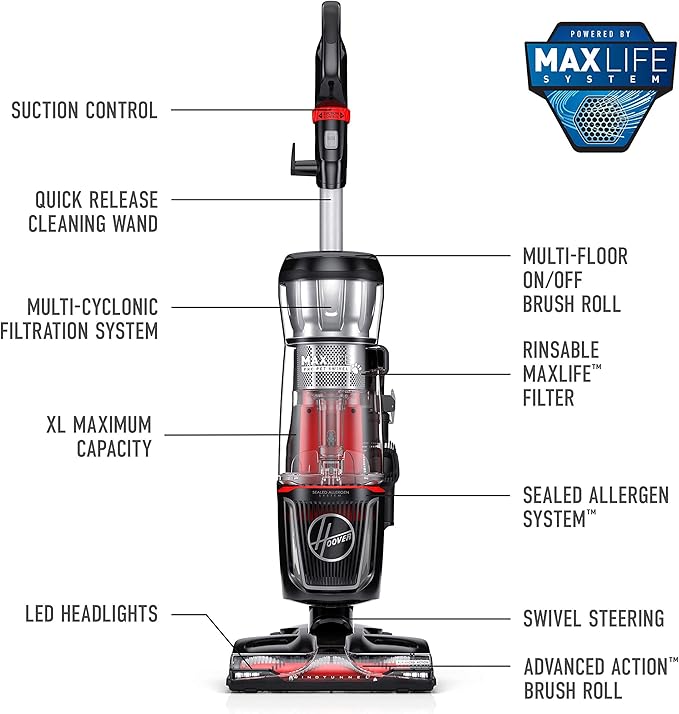 Hoover MAXLife Pro Pet Swivel Vacuum Cleaner, Bagless Upright Vac, HEPA Media - Image 8