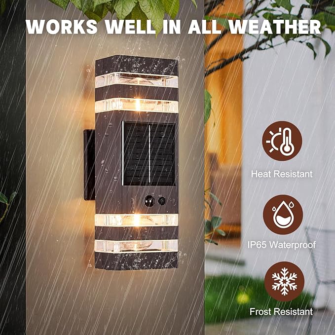 Oil Rubbed Bronze Solar Outdoor Wall Lights - Image 8